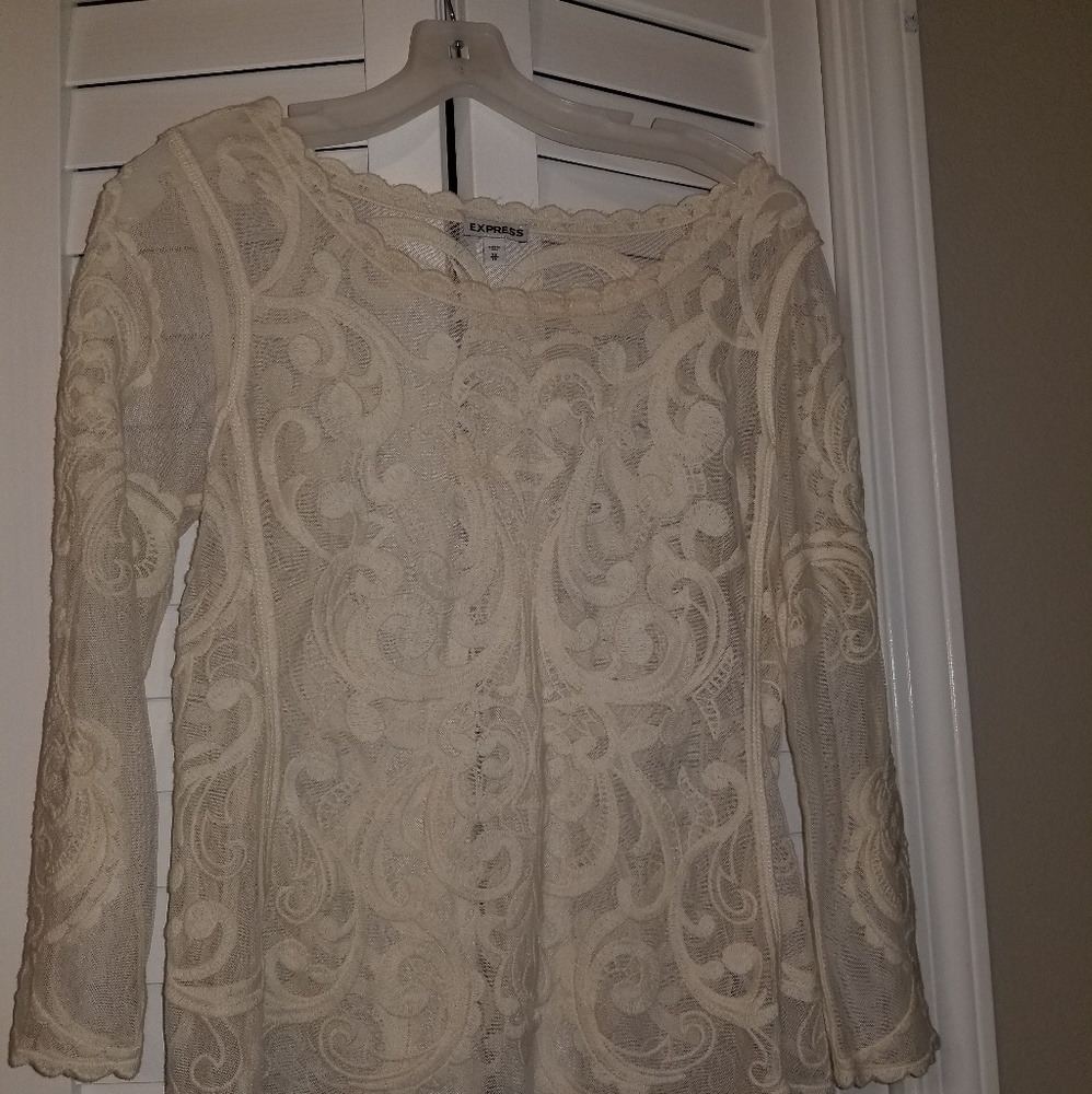 Express lace sheer top never worn